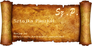 Sztojka Paszkál névjegykártya